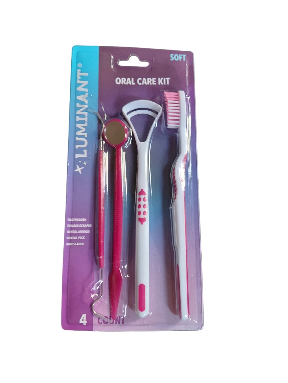 Luminant Oral Care Kit - Pink & White 4-Piece Set